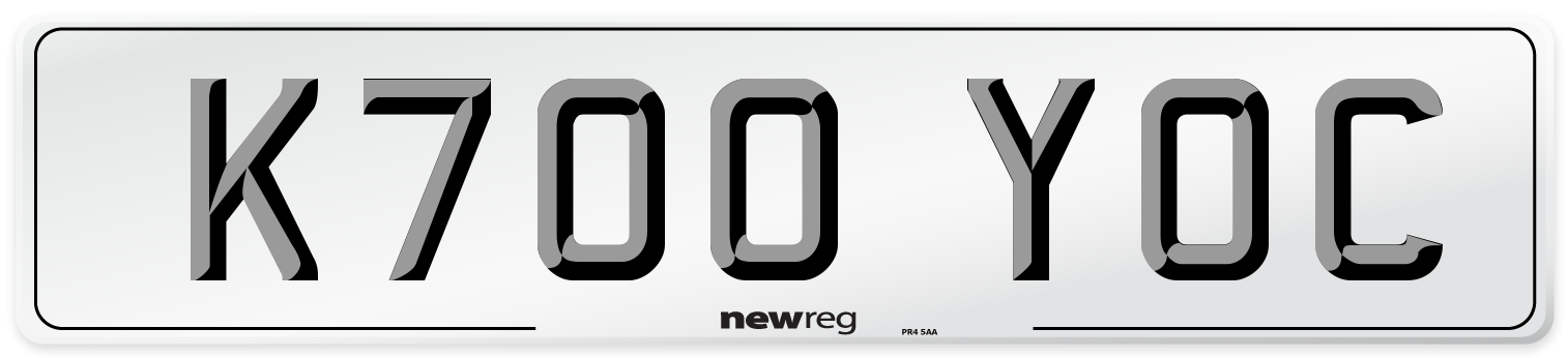 K700 YOC Number Plate from New Reg
